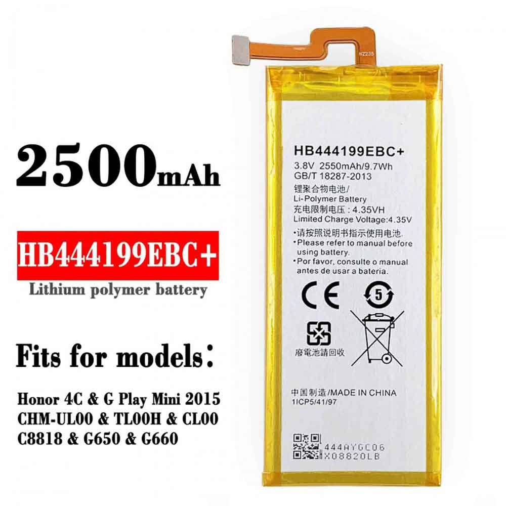 Batería para Watch-2-410mAh-1ICP5/26/huawei-HB444199EBC 